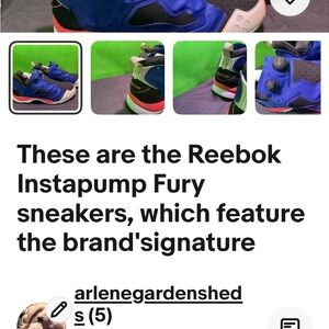 Reebok Instapump Fury Kids Sneakers - Blue and Black